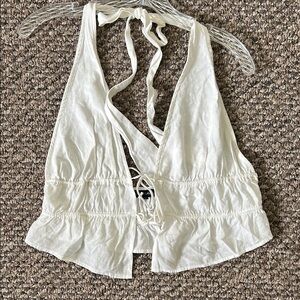 Cotton Candy White Halter Blouse